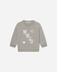 WWJD Varsity Kids’ Crewneck Sweatshirt – Forest Fog