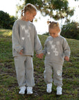 WWJD Varsity Kids’ Crewneck Sweatshirt – Forest Fog
