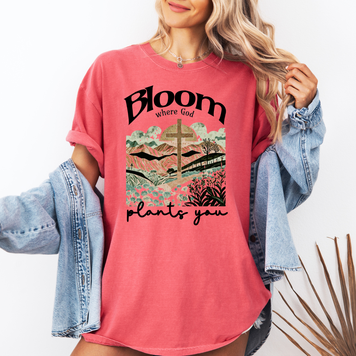 Bloom Where God Plants You – Women’s Christian T-Shirt
