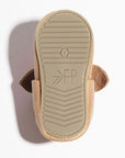 Weathered Brown Knotted Bow Baby Shoe