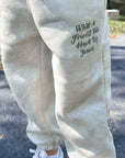 What a Friend in Jesus White Camo Kids’ Sweatpants