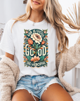 God is Gracious, Good, and Merciful – Floral Christian Tee for Women