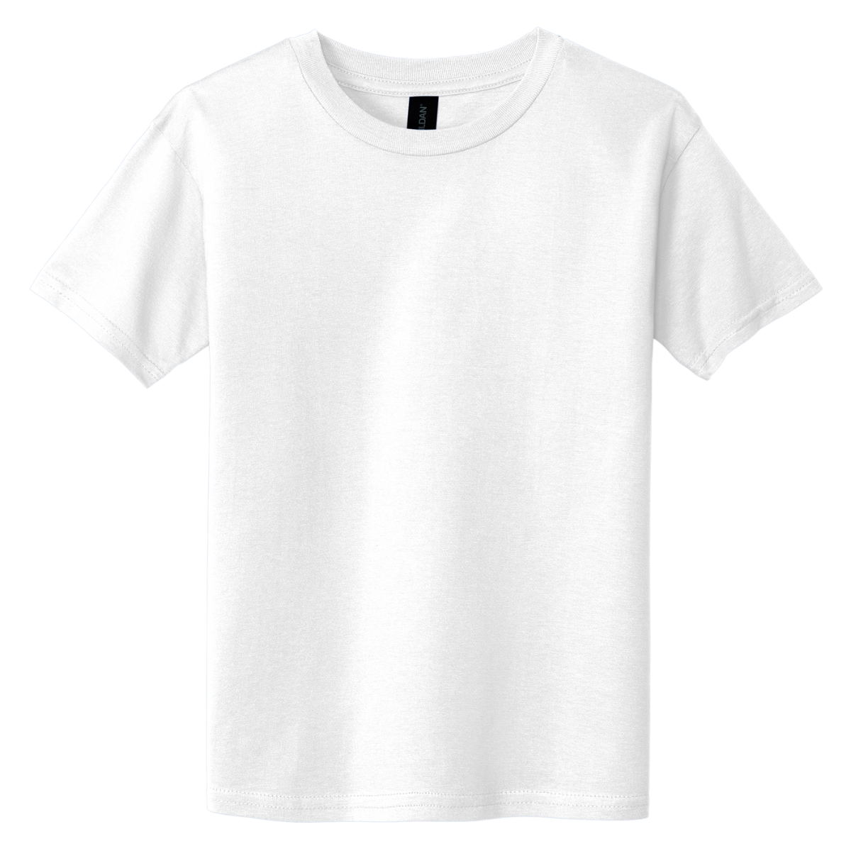 "Gildan youth blank tee in softstyle fit, ideal for printing or branding"