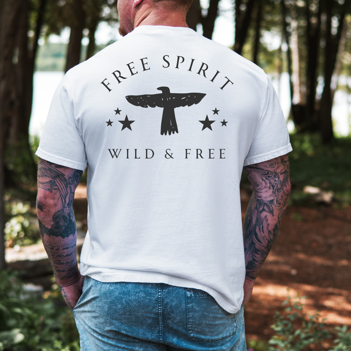 Free Spirit – Wild and Free Eagle Tee for Men | Graphic Shirt