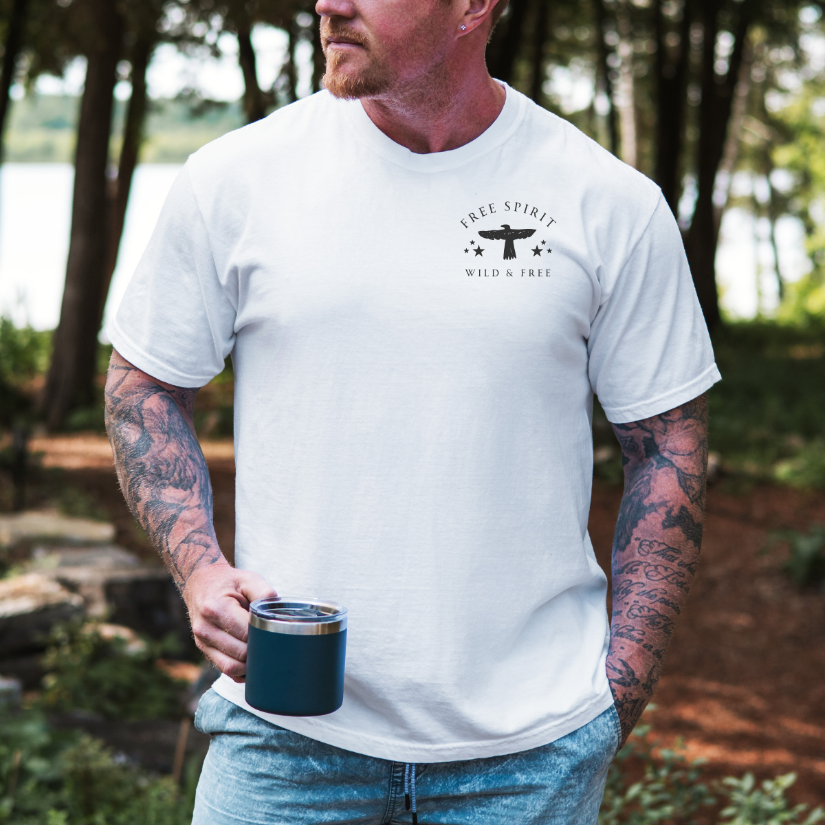Free Spirit – Wild and Free Eagle Tee for Men | Graphic Shirt