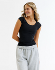Wonder Tee Scoop Neck Fitted Cotton Tee
