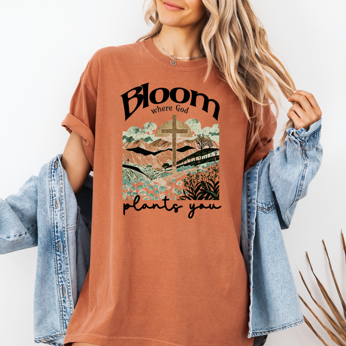 Bloom Where God Plants You – Women’s Christian T-Shirt