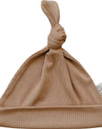 Latte Ribbed Bamboo Newborn Knot Hat