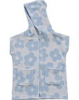 Coastal Floral Zip-Up Organic Cotton Beach Poncho