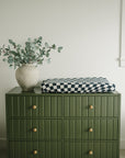 Charcoal Checkered Muslin Changing Pad Cover