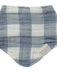 Dusty Blue Gingham Classic Muslin Bib