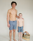 Navy Gingham Swim Shorts
