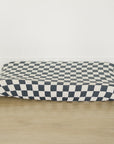 Charcoal Checkered Muslin Changing Pad Cover