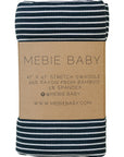 Navy Stripes Ribbed Bamboo Stretch Swaddle