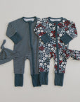 Americana Floral Ribbed Bamboo Zipper