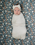Taupe Stripe Muslin Swaddle Blanket