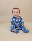 Bamboo Zip Romper | Blue Camo Bolts