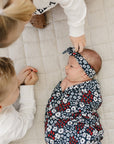 Americana Floral Ribbed Bamboo Stretch Swaddle