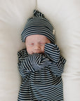 Navy Stripes Bamboo Knot Gown