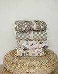Construction Trucks Ribbed Bamboo Fleece Quilt