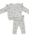 Cherry Ruffle French Terry Set