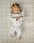 Cherry Ruffle French Terry Set