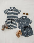 Stripe Linen Cotton Shorts