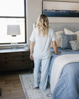 Women's Light Blue Gingham Pajama Set