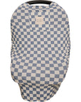Blue Checkered Ribbed Bamboo Multi-Use Cover