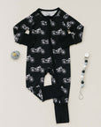 Bamboo Zip Romper | Born to Ride Black
