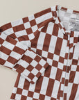 Bamboo Zip Romper | Chocolate Checkered