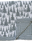 Forest + Green Stripes Muslin Quilt