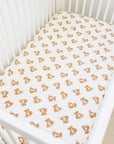 Teddy Bear Muslin Crib Sheet