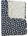 Navy Daisy Bamboo Fleece Quilt