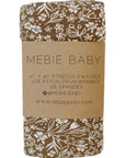 Brown Floral Ribbed Bamboo Stretch Swaddle