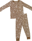 Brown Floral Ribbed Bamboo Cozy Set