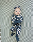 Navy Daisy Ribbed Bamboo Zipper