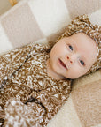 Brown Floral Ribbed Bamboo Knot Gown