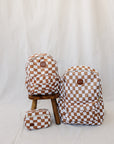 Rust Wavy Checkered Mini Backpack