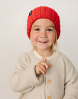 Red Chunky Knit Beanie