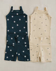 Cream Tulips Tank + Biker Short Set