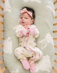Pink Bunny Ribbed Bamboo Zipper