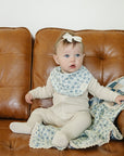 Blue Blossom Classic Muslin Bib