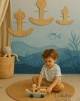 The Seaside Anchor – Boho Rattan Wall Hanging for Nurseries, Kids Rooms and Ocean Lovers
