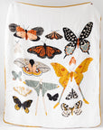 Blanket with butterfly designs on a white background