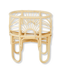 Wicker side table on a white background