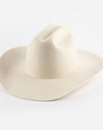 Beige cowboy hat on a white background