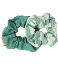 Organic Cotton Hair Scrunchies Set of 2 Fern Plaid