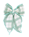 Fable Bow Hair Clip Fern Plaid Organic Cotton Bow