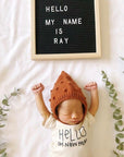 Hello I'm New Here Organic Baby Bodysuit